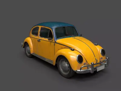 CarBeetle old volkswagen beetle 3D model