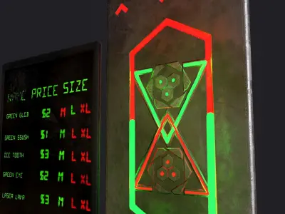 Sci-Fi Neon Door and Sign Free low-poly 3D model