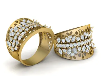 Luxury Diamond Ring 3d Printable Model 3D print model get