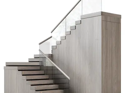 Modern staircase 18 3D model