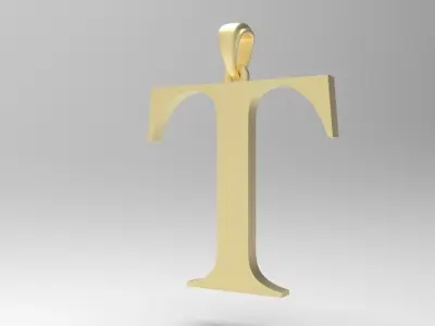 Alphabet Latin T 3D print model