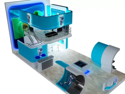 Booth Exhibition Stand a389b 3D model
