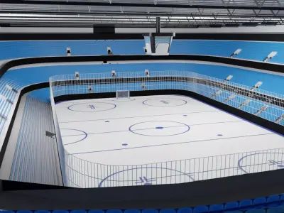 Ice Hockey Stadium Low-poly 3D model