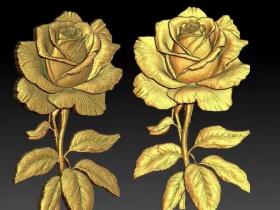 3 Rose CNC Relief Model 3D print model