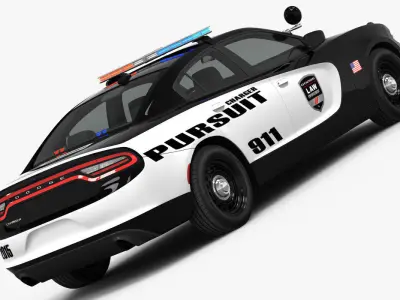 Dodge Charger Pursuit 2015 detailed interior 3D model
