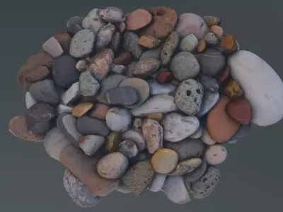 Beach Pebbles Free low-poly 3D model