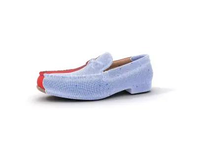 Red Suede Loafer model pack Low-poly 3D model
