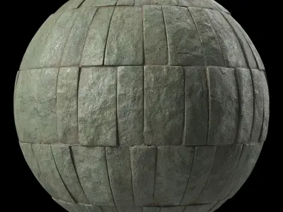 Stone Wall Materials 83- Decorative Slat Stone wall Pbr Seamless Texture