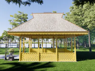 Paseban Hall of the Sambas Sultanate Palace 3D model