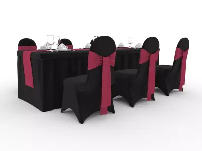 Banquet Table and Chair 146 3D model