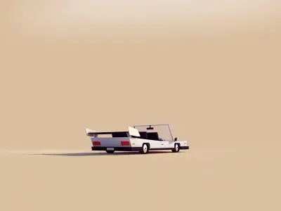 Cartoon Low Poly Cabriolet Low-poly 3D model