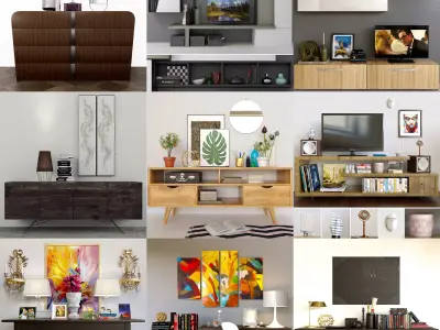 Collection chest of drawers and decor 2 3D model