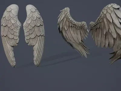 Angel Wings PBR Low-poly 3D model