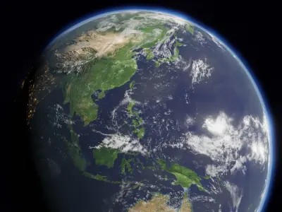 Photorealistic earth Free low-poly 3D model