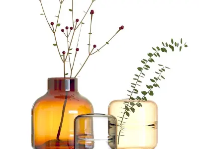 Crate and Barrel Poe and Daydream Vases 3D model