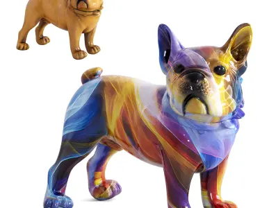 Colorful Bulldog Sculpture  3D model