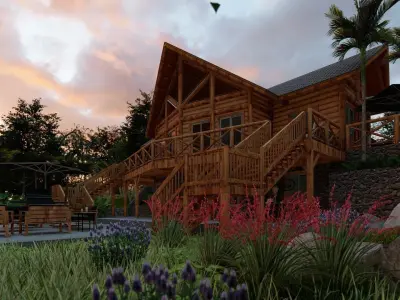 LOG HOUSE 3D model buy