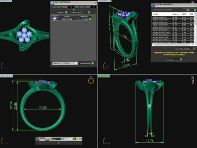 Diamond Jewelry Female Ring 3D print model 3D print model