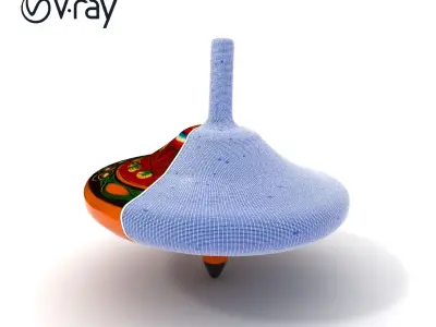 Colorful Spinning Top Model Pack Low-poly 3D model