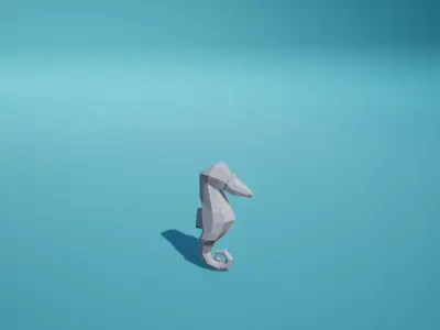  Seahorse Statue Decoration Free low-poly 3D model