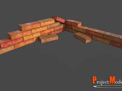 Bricks-Version001 bricks Low-poly 3D model