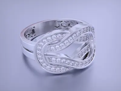 Infinity Crossover Jewelry Ring-5 Size  3D print model