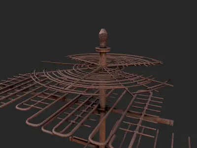 Old rusted tv antenna 2 Low-poly 3D model