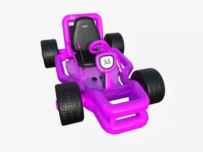 Cartoon Kart H05 Pink - Vehicle Racing Design Low-poly 3D model