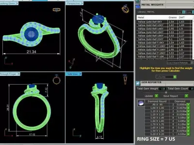 Luxury Swirl Pave Solitaire Diamond Ring CAD Design Model 3D print model