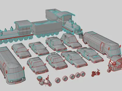 Low Poly Cars pack Free low-poly 3D model