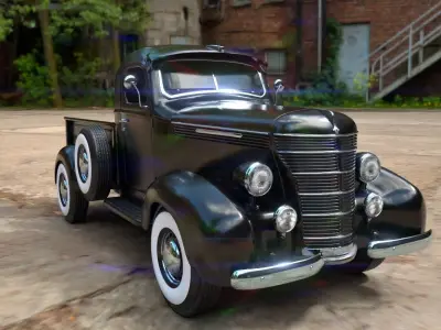 Classic Vintage Truck Low-poly 3D model