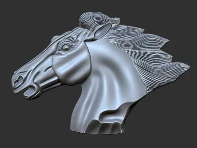 Bas-relief of horse head 3D print model