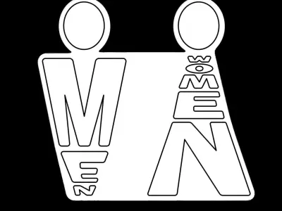 Restroom Neon Sign 3D model
