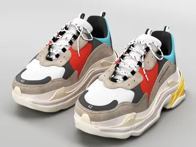 balenciaga triple s trainers 3D model