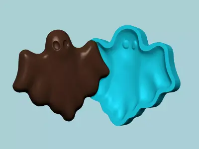 Halloween Molding A04 Ghost - Chocolate Silicone Mold 3D print model