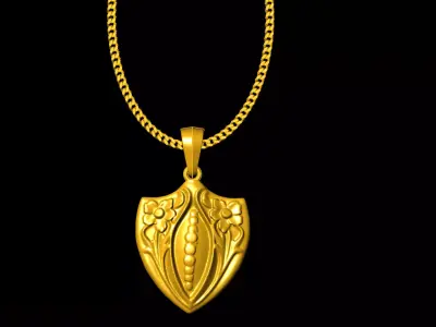 Shield pendant charms - one inch pendant 3D print model