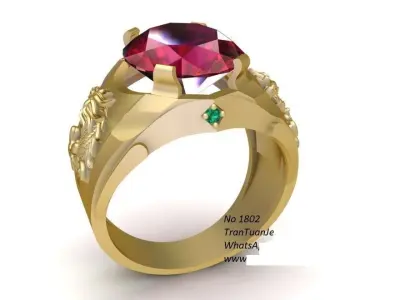Luxury Dragon Ruby Ring for Men  207 3D print model