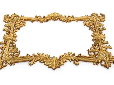 Plaster decorative frame ornament 06 3D model
