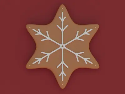 Gingerbread snowflake 3D model for 3D print set 3D print model