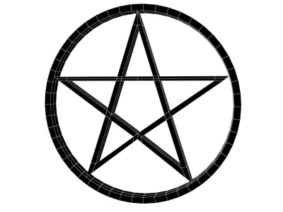 Pentagram Symbol v2 002 Low-poly 3D model