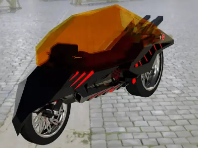 Futuristic cyberpunk motorbike Falcon 564 low poly  Low-poly 3D model