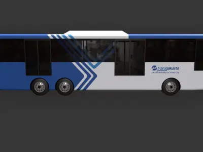 Bus Rapid Transit - Bus TransJakarta 3D model
