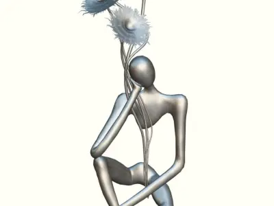 Flower Holder Statue  LP   Statue  Low-poly 3D model