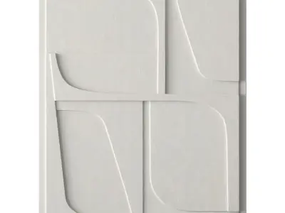 Light grey relief artwork 3D model