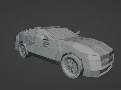 Low-poly standard black car Free low-poly 3D model