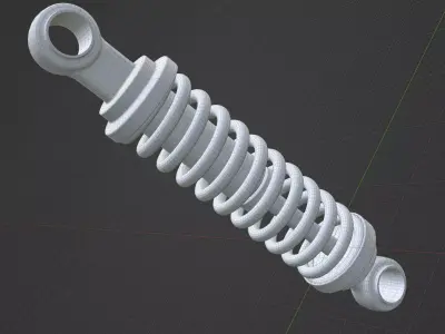 Simple basic suspension system shock absorber 3D model