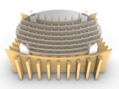 Waffle SciFi Coffee Table 3D model