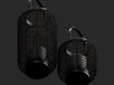Brigton Rattan Lantern Low-poly 3D model