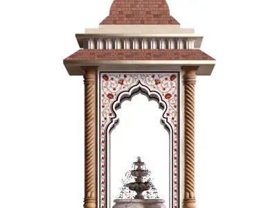 arabic exterior element fountain set 808 Low-poly 3D model
