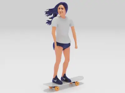 Girls Skate Bording 3D Model STL  3D print model